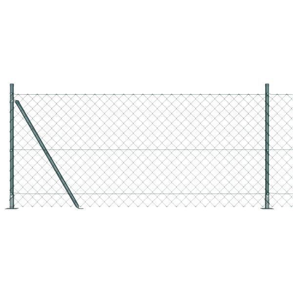 vidaXL Poste de Cerca Verde 10 x 1 m (malha de 60 x 60 mm) A&ccedil;o e PVC