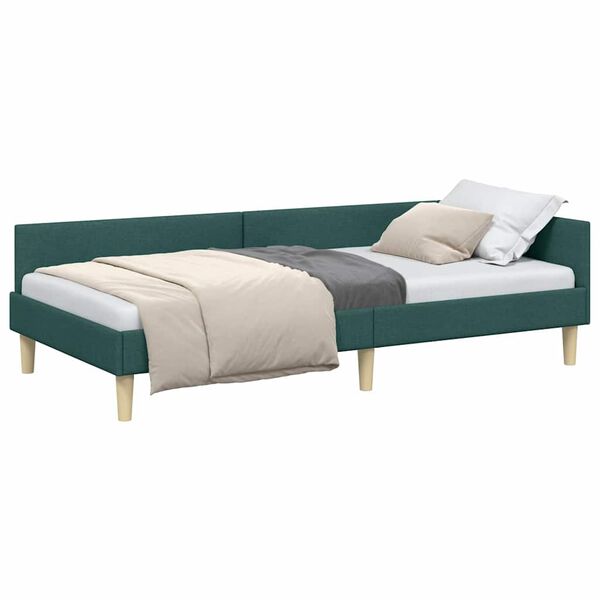 vidaXL Estrutura de Cama de Canto Verde Escuro 80 x 200 cm tecido