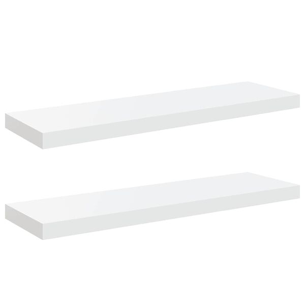 vidaXL Prateleiras de parede suspensas 2 pcs 80x23,5x3,8cm MDF branco