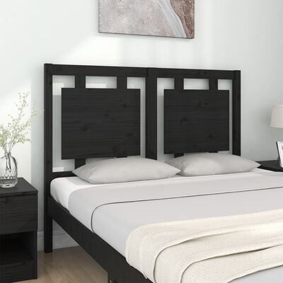 vidaXL Cabeceira de cama 125,5x4x100 cm pinho maciço preto