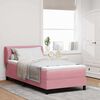 vidaXL Cama Box com colch&atilde;o com cabeceira Rosa 90 x 190 cm Veludo