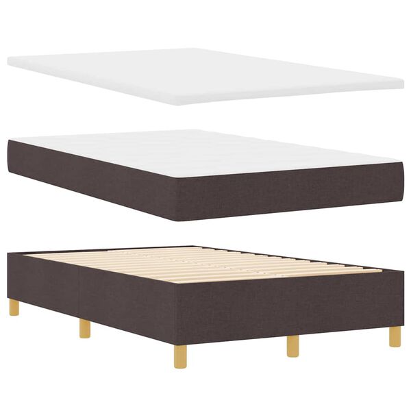 vidaXL Cama Box com colch&atilde;o Castanho escuro 120 x 190 cm tecido