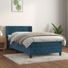 vidaXL Cama com molas/colch&atilde;o 80x200 cm veludo azul-escuro
