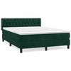 vidaXL Cama com molas/colch&atilde;o 140x190 cm veludo verde-escuro