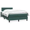 vidaXL Cama boxspring com colch&atilde;o 120x210 cm veludo verde-escuro