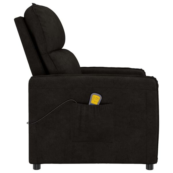 vidaXL Poltrona de massagens tecido de microfibra preto