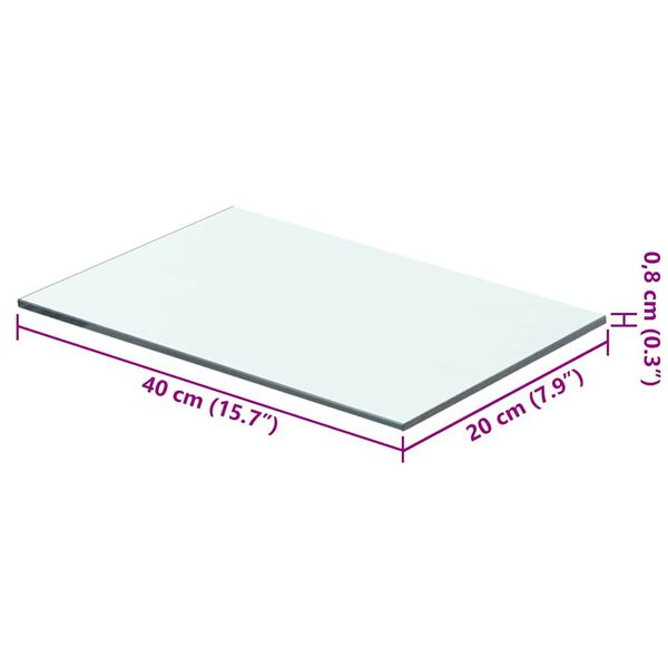 vidaXL Prateleiras 2 pcs 40x20 cm vidro transparente