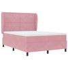 vidaXL Cama Box com colch&atilde;o com cabeceira Rosa 190 x 140 cm Veludo