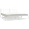 vidaXL Estrutura de cama com cabeceira 193x203 cm metal branco