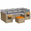 vidaXL 7 pcs conjunto de sof&aacute;s p/ jardim com almofad&otilde;es vime PE bege