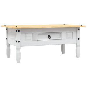 vidaXL Mesa de centro Corona pinho mexicano 100x55x44 cm branco
