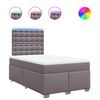 vidaXL Cama boxspring com colch&atilde;o 120x190 cm couro artificial cinzento