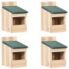 vidaXL Casas para p&aacute;ssaros 4 pcs 12x16x20 cm madeira de abeto