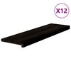 vidaXL Tapetes de escada 12 pcs 90x25x2 cm carvalho castanho-preto