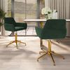 vidaXL Cadeiras de jantar giratorias 2 pcs veludo verde-escuro