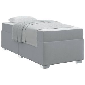 vidaXL Estrutura da Cama com colch&atilde;o Cinzento-claro 80 x 200 cm tecido
