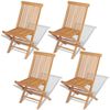 vidaXL Cadeiras de jardim dobr&aacute;veis 4 pcs madeira teca maci&ccedil;a