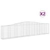 vidaXL Cestos gabi&atilde;o arqueados 2 pcs 400x30x80/100cm ferro galvanizado