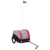 vidaXL Reboque para bicicleta 30 kg ferro preto e vermelho