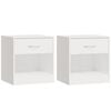 vidaXL Mesas de cabeceira 2 pcs c/ gaveta branco brilhante