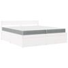 vidaXL Cama com gavetas e colch&atilde;o 200x200 cm pinho maci&ccedil;o branco