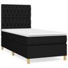vidaXL Cama com molas/colch&atilde;o 100x200 cm tecido preto