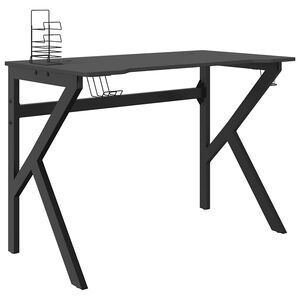 vidaXL Secret&aacute;ria de gaming c/ pernas em forma de K 110x60x75 cm preto