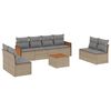 vidaXL 9 pcs conjunto de sof&aacute;s p/ jardim com almofad&otilde;es vime PE bege