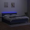vidaXL Cama box spring c/ colch&atilde;o e LED 180x200 cm tecido azul