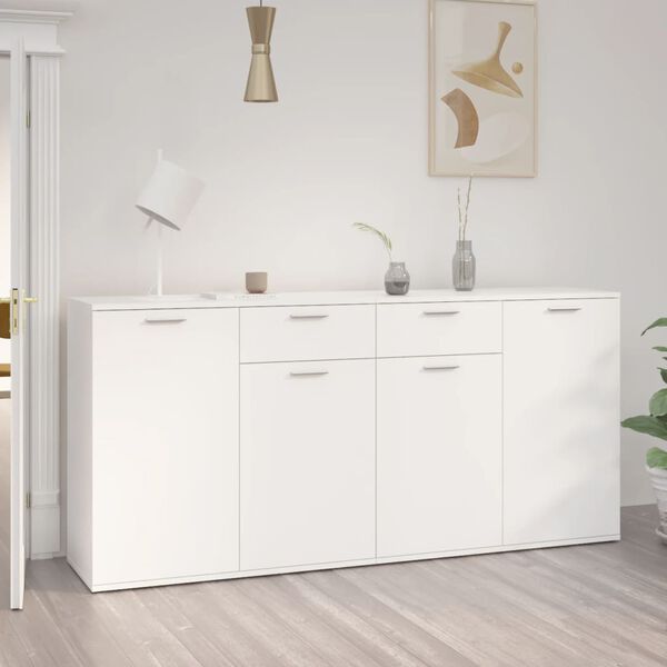 vidaXL Aparador 160x36x75 cm contraplacado branco