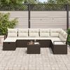 vidaXL Conjunto de Sof&aacute; de Jardim 9 pcs Castanho Rattan Sint&eacute;tico