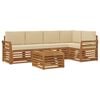 vidaXL Conjunto de Sof&aacute;s para Exterior 6 unid. Natural e Bege