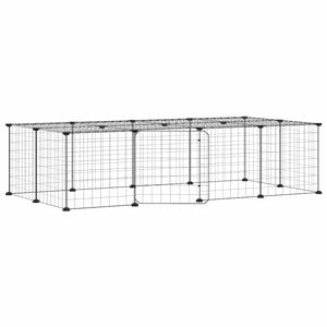 vidaXL Gaiola p/ animais de 20 pain&eacute;is c/ porta 140x70x35 cm a&ccedil;o preto