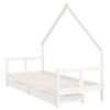 vidaXL Estrutura cama infantil c/ gavetas 80x200cm pinho maci&ccedil;o branco