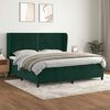 vidaXL Cama com molas/colch&atilde;o 200x200 cm veludo verde-escuro