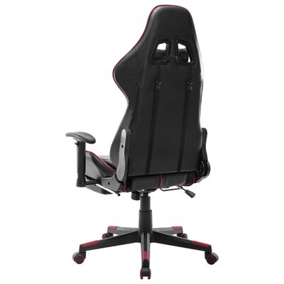 vidaXL Cadeira gaming c/ apoio de pés couro art. preto/vermelho tinto