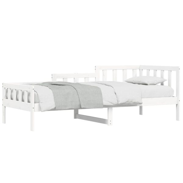 vidaXL Sof&aacute;-cama sem colch&atilde;o 80x200 cm madeira de pinho maci&ccedil;a branco