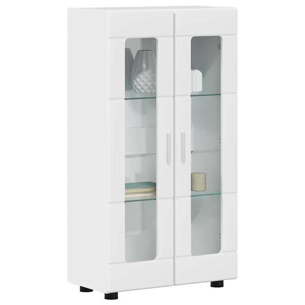 vidaXL Buffet com porta FLORIN Branco Brilhante 55,5 x 29 x 103 cm