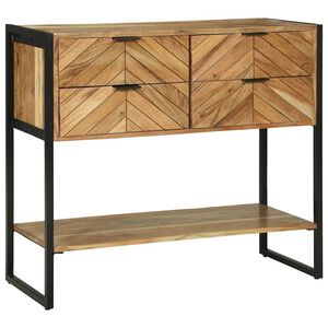 vidaXL Aparador Castanho 90 x 35 x 80 cm Madeira S&oacute;lida de Ac&aacute;cia