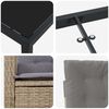 vidaXL Conjunto de Jantar para Jardim com almofada 3 pcs Bege vime PE