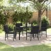 vidaXL Conjunto de Jantar para Jardim com almofada 5 pcs Preto vime PE