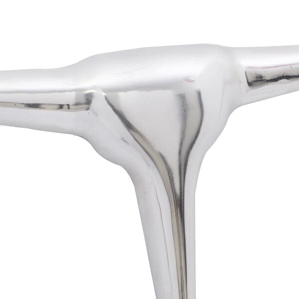 Decoração de parede cabeça de touro 72 cm alumínio prateado