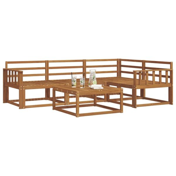 vidaXL Conjunto de Sof&aacute;s para Exterior 5 pcs Natural