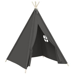 vidaXL Tenda teepee infantil c/ saco 120x120x150cm pele p&ecirc;ssego cinza