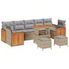 vidaXL Conjunto de Sof&aacute; de Jardim 10 pcs Bege e Cinza Claro