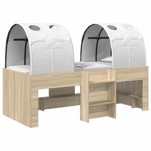 vidaXL Cama com T&uacute;nel 3 unid. Sonoma e Branco Derivados de Madeira
