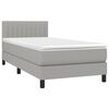 vidaXL Cama box spring c/ colch&atilde;o e LED 100x200 cm tecido cinza-claro