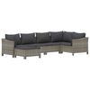 vidaXL 6 pcs conjunto lounge de jardim c/ almofadões vime PE cinzento
