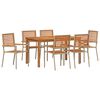 vidaXL Conjunto de Jantar para Jardim 7 pcs Bege