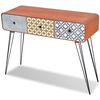 vidaXL Mesa consola com 3 gavetas castanho